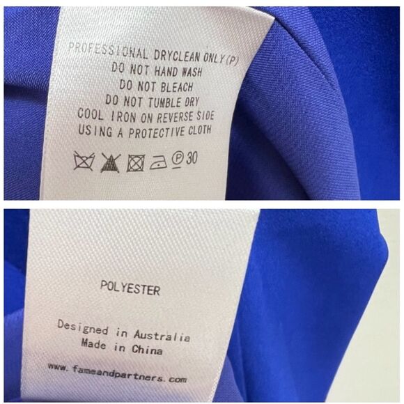 NWT Fame and Partners Brooke Jumpsuit Open Back Cross Over Back Blue Size 4 - Picture 7 of 8